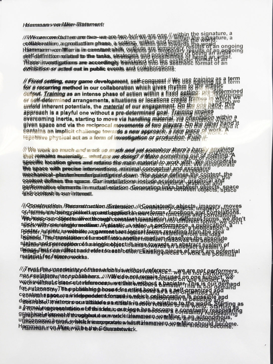 Blurry statement (moire)